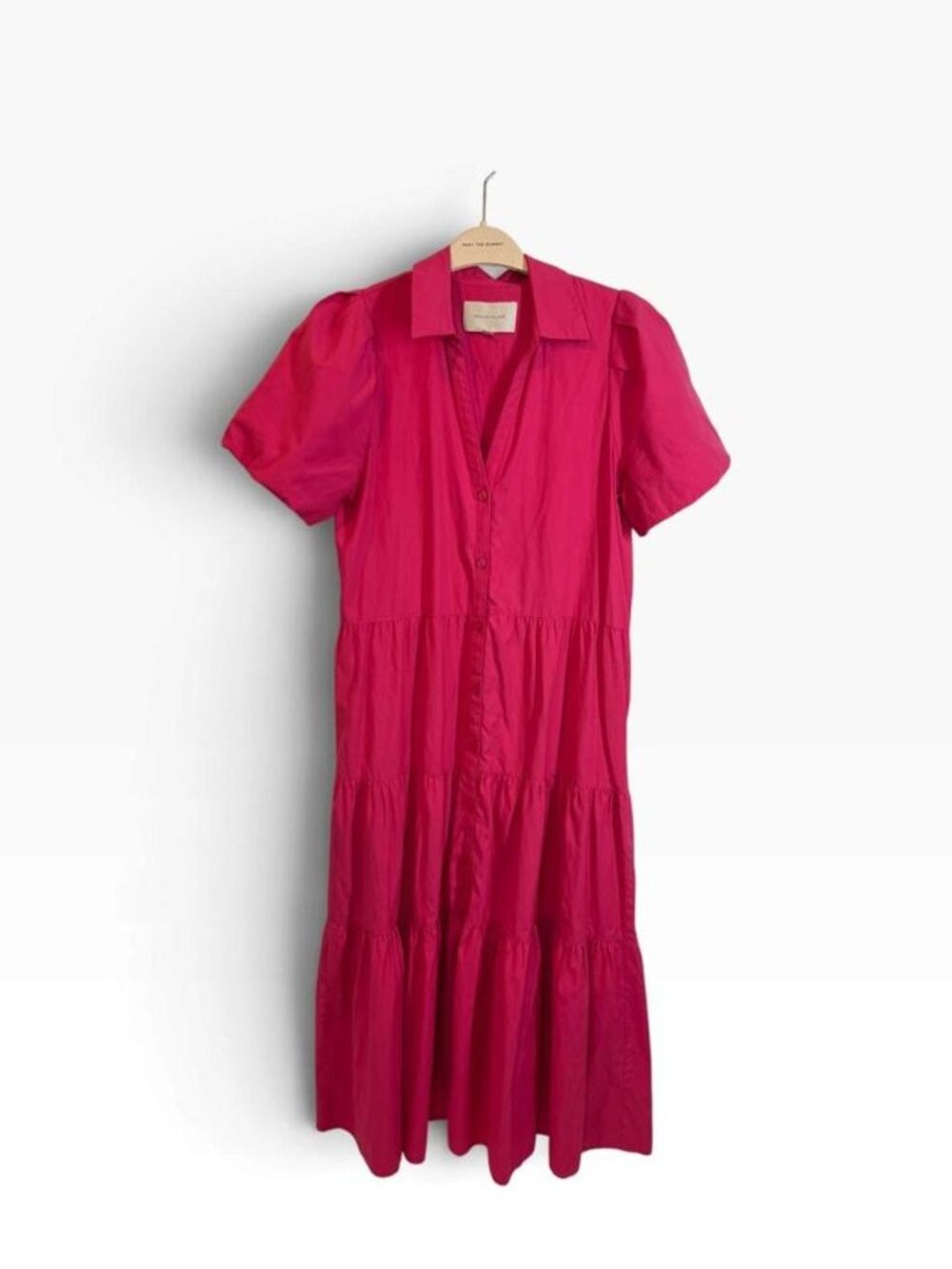 Brochu Walker The Havana Tiered Midi Dress - Hot Pink Size Medium